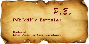 Pádár Bertalan névjegykártya